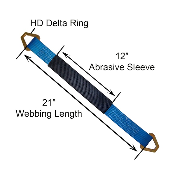 2 X 21 Axle Straps W/ Sleeve & D Rings WLL: 3, 333 Lbs. , PK8